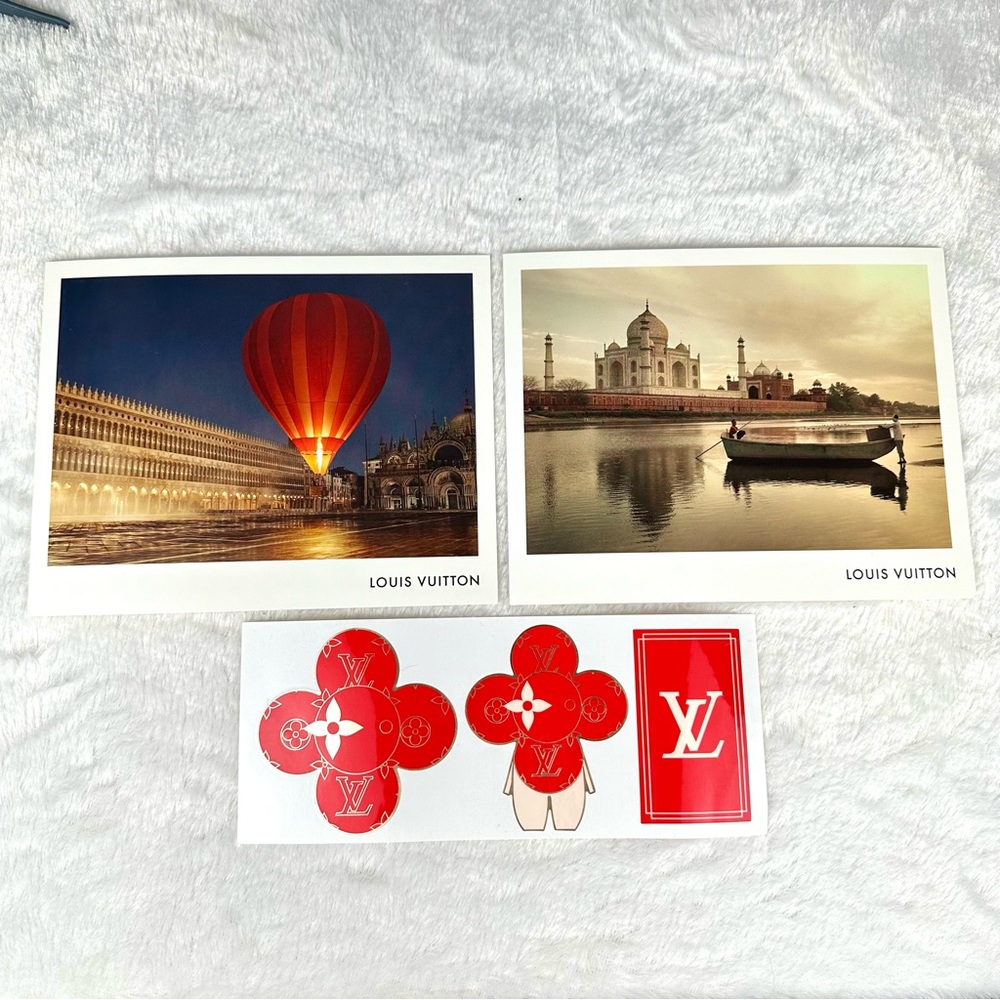 Louis Vuitton Vivienne Mascot- 3 big Stickers plus 2 LV large notecard